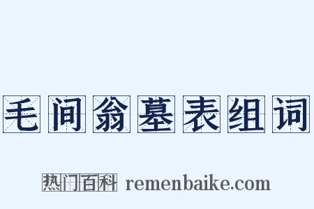 毛间翁墓表组词是什么意思的图片